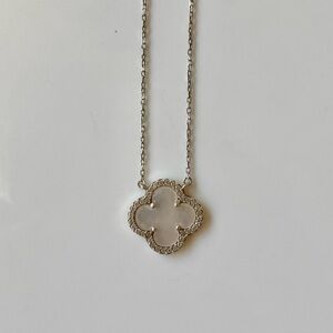 925 sterling silver dainty chain mother of pearl clover pendant necklace